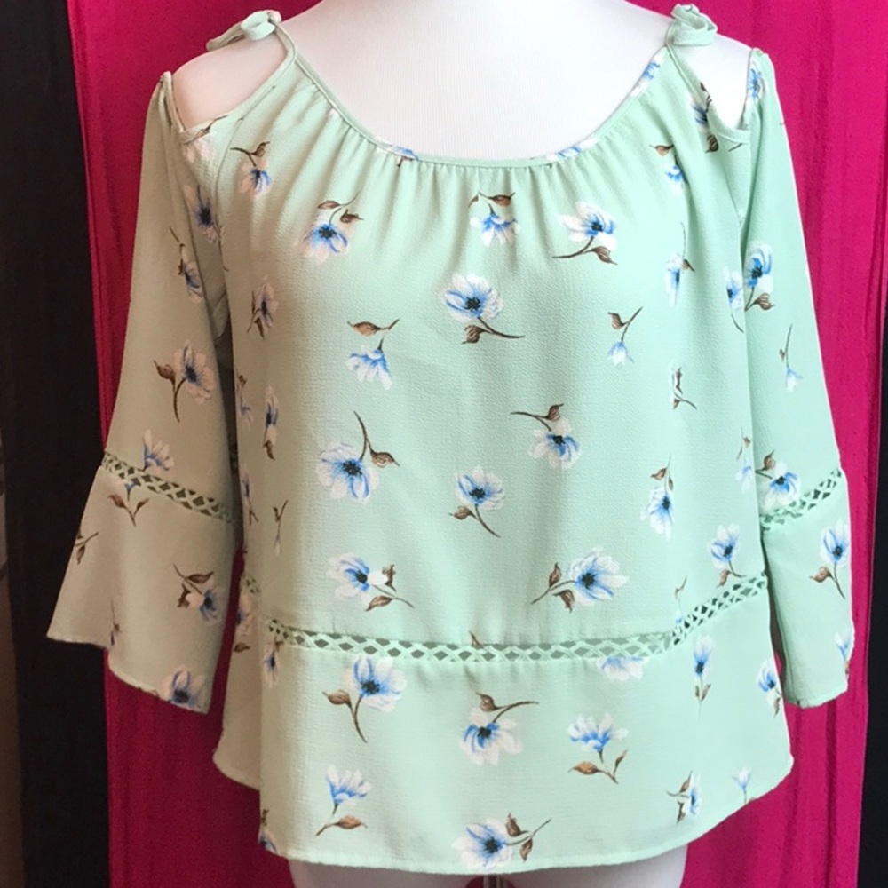 Mint E & M Floral Top - Large
